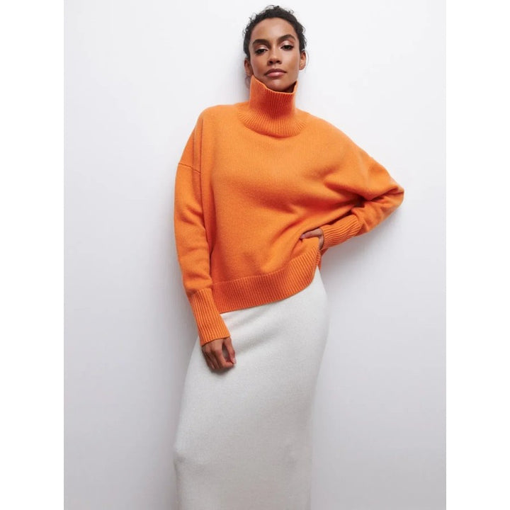 Pull col roulé femme - Coupe oversized à col montant