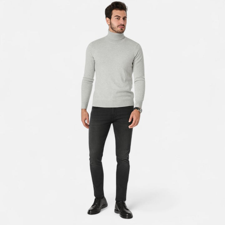 Pull col roulé homme - Col montant à manches longues