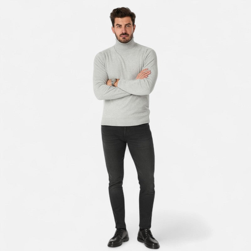Pull col roulé homme - Col montant à manches longues