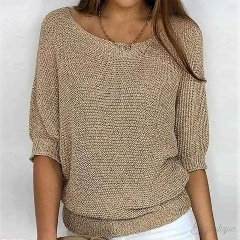 Pull femme à col en V - Manches batwing