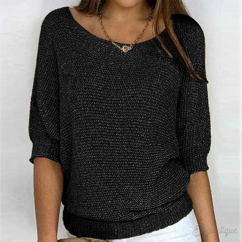 Pull femme à col en V - Manches batwing