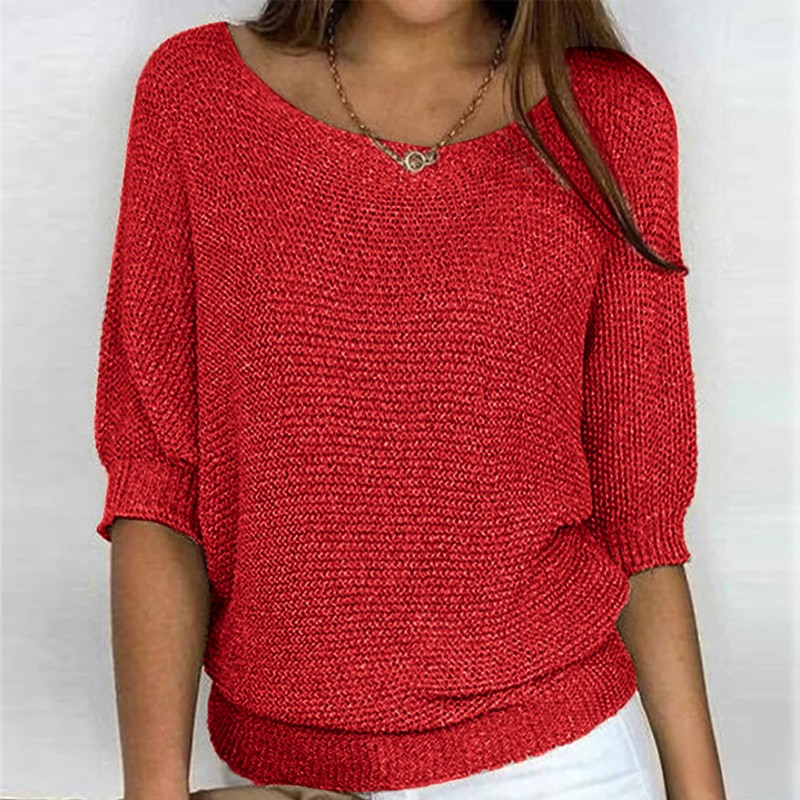 Pull femme à col en V - Manches batwing