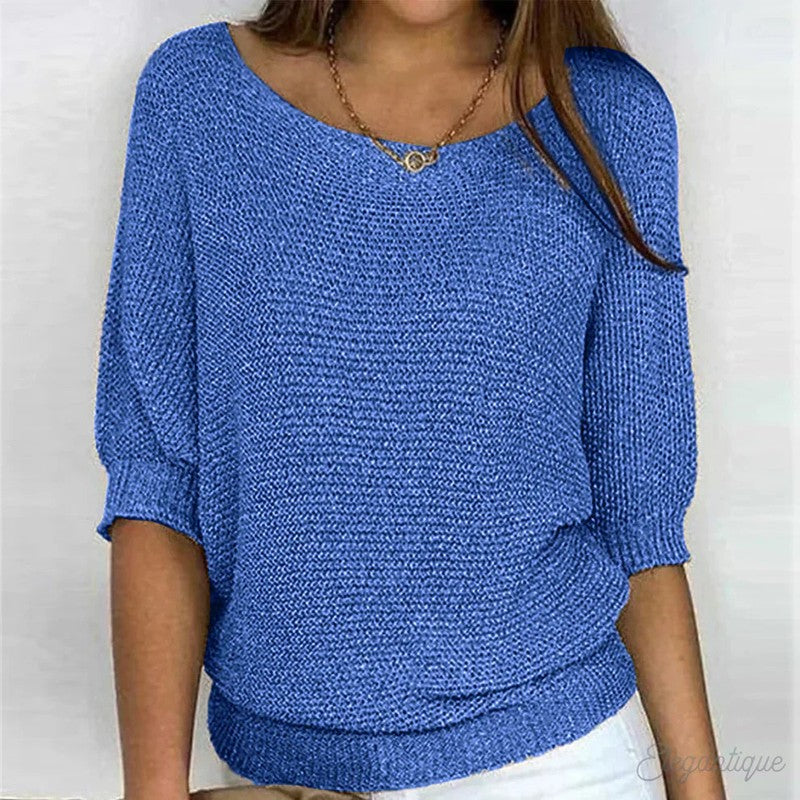 Pull femme à col en V - Manches batwing