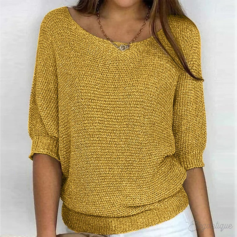 Pull femme à col en V - Manches batwing