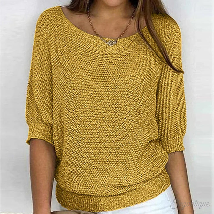 Pull femme à col en V - Manches batwing