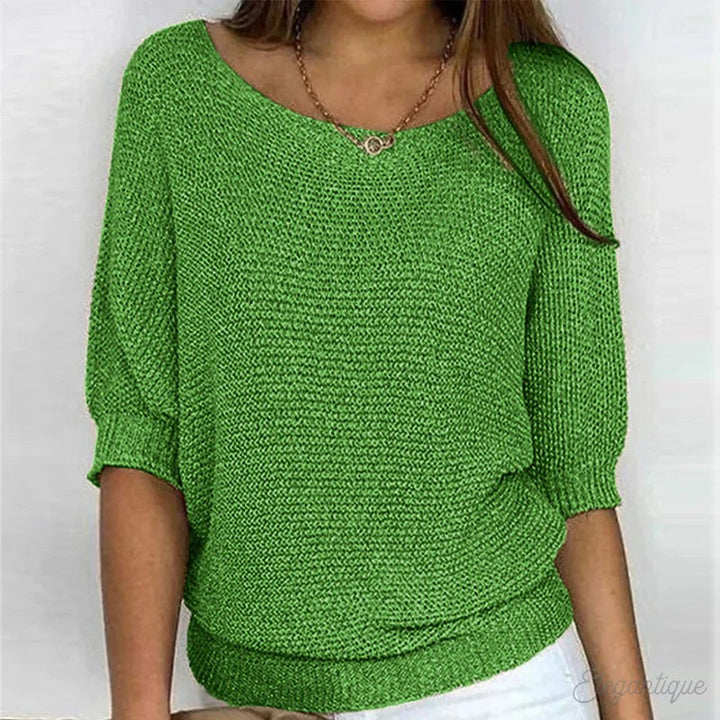 Pull femme à col en V - Manches batwing