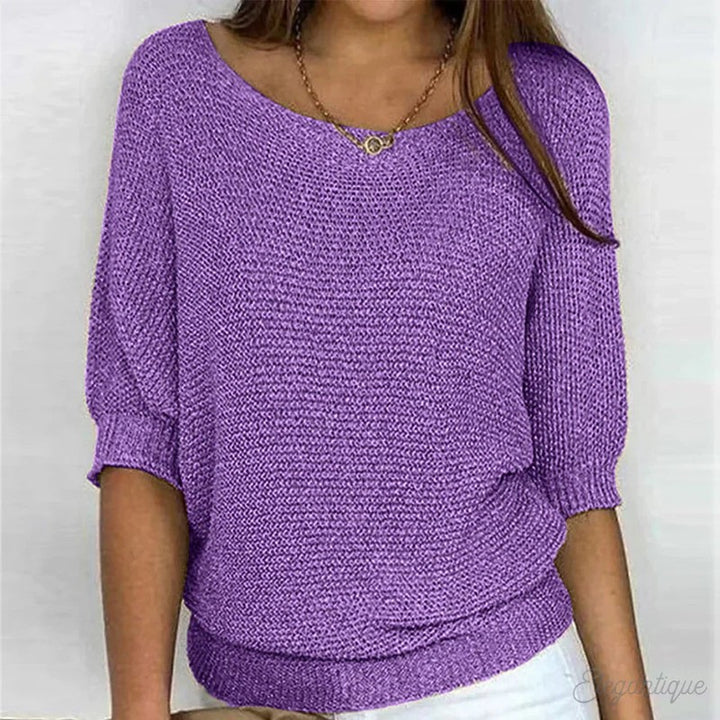 Pull femme à col en V - Manches batwing