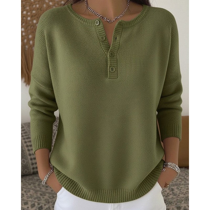 Pull femme à col Henley - Manches longues