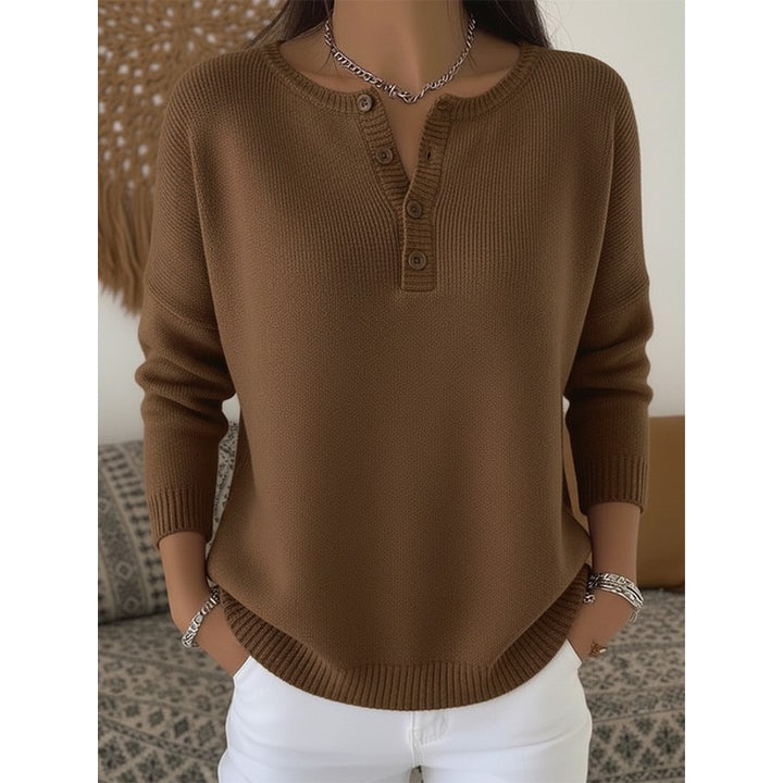 Pull femme à col Henley - Manches longues