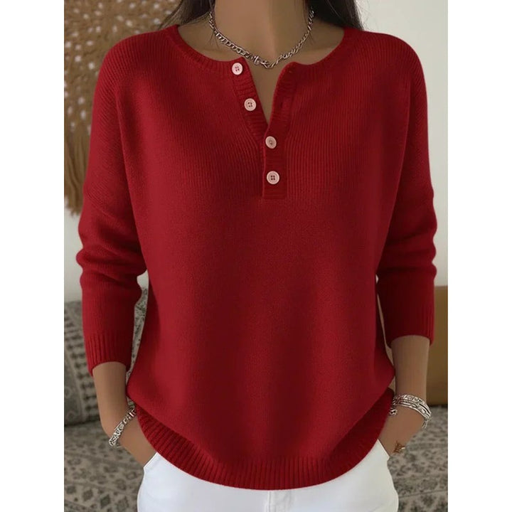 Pull femme à col Henley - Manches longues