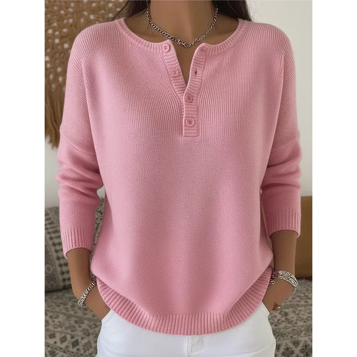 Pull femme à col Henley - Manches longues
