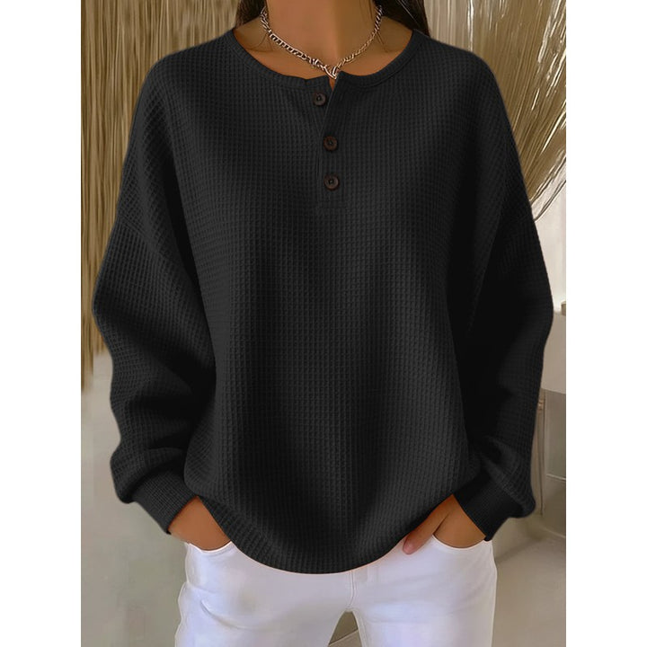 Pull Femme Henley - Col Rond Manches Longues