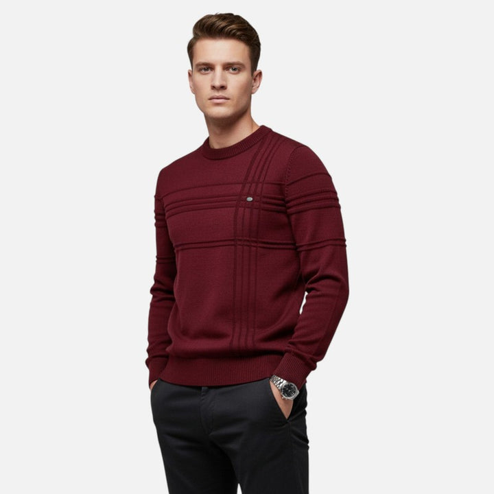 Pull Homme Col Rond Motif Texturé