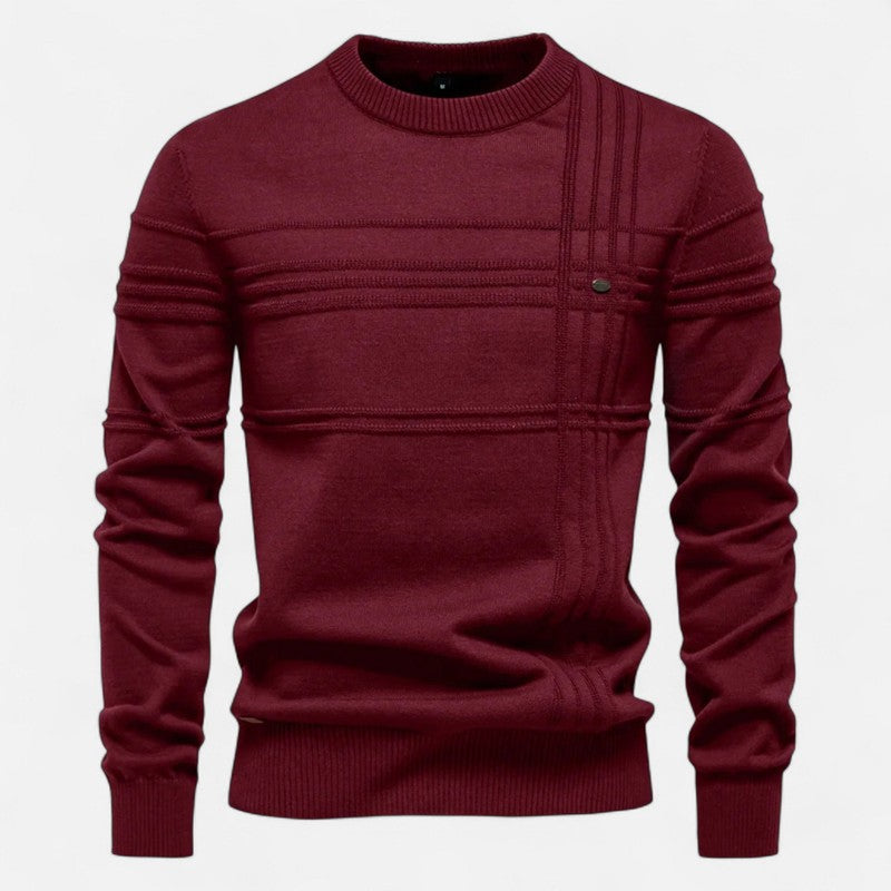 Pull Homme Col Rond Motif Texturé