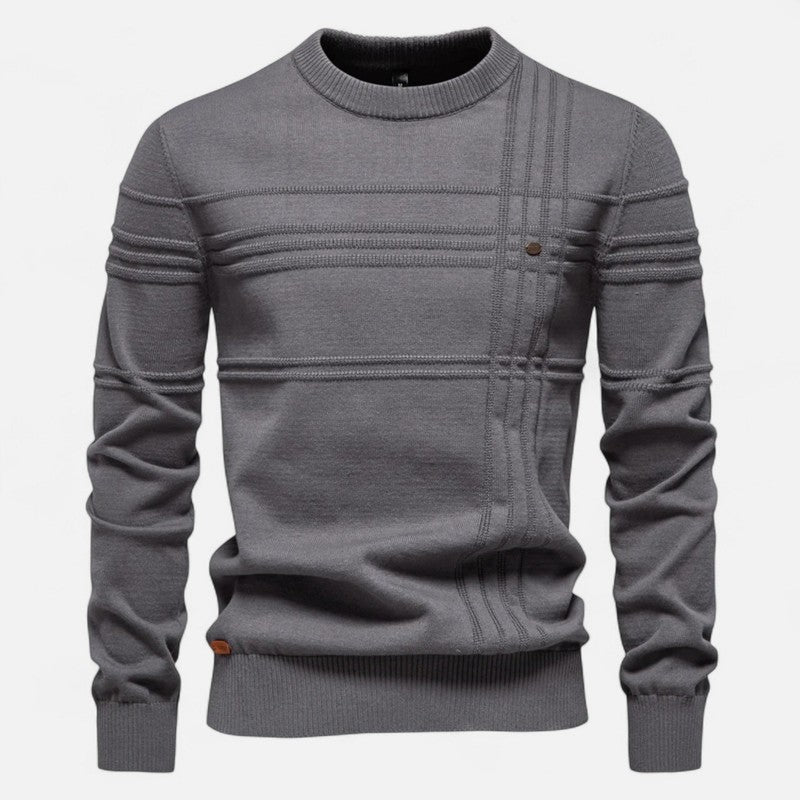Pull Homme Col Rond Motif Texturé
