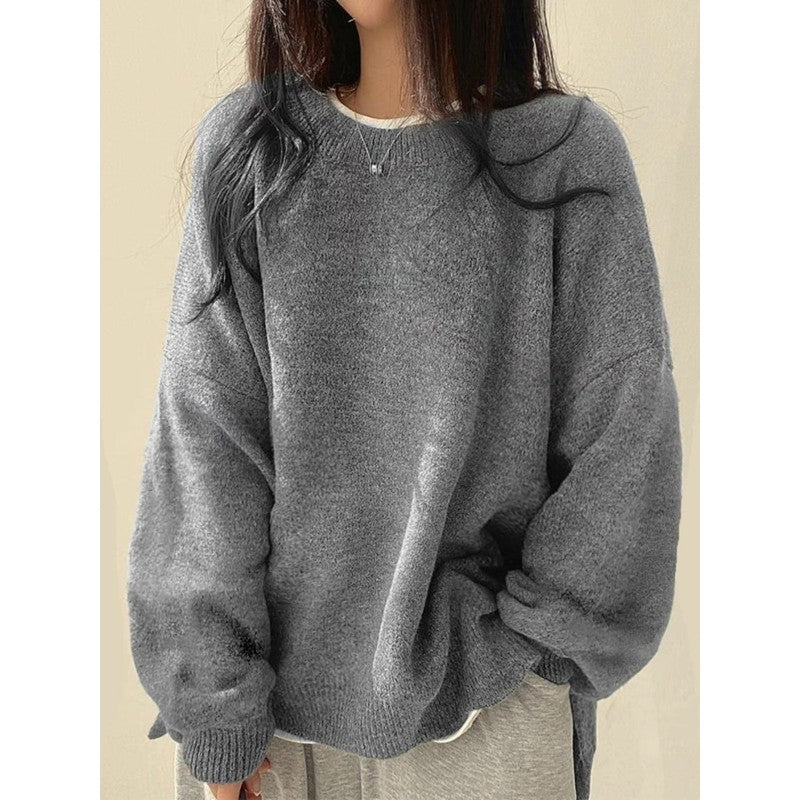 Pull-over ample à col rond - Femme