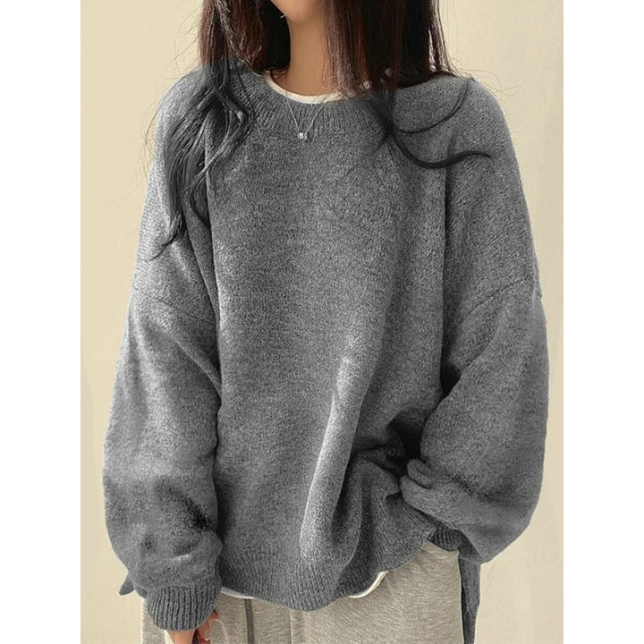 Pull-over ample à col rond - Femme