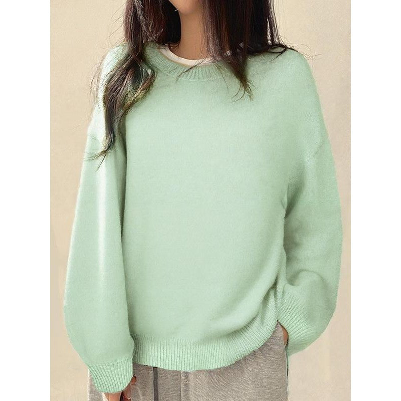Pull-over ample à col rond - Femme