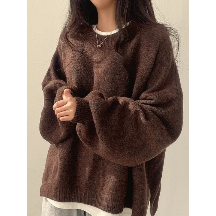 Pull-over ample à col rond - Femme
