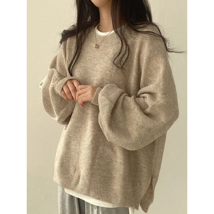 Pull-over ample à col rond - Femme