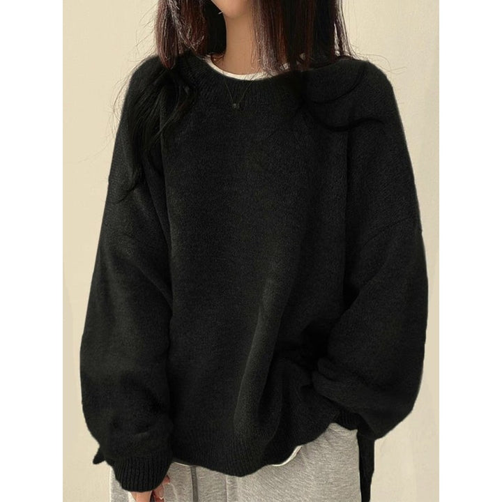 Pull-over ample à col rond - Femme