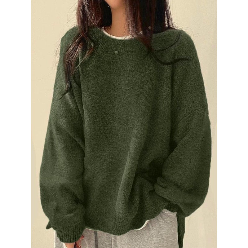 Pull-over ample à col rond - Femme