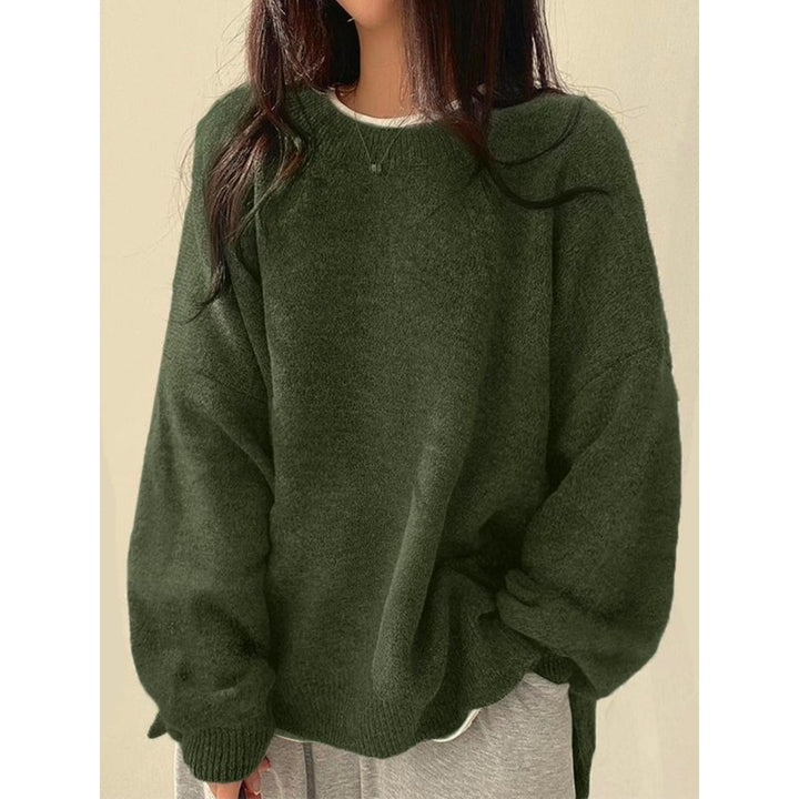 Pull-over ample à col rond - Femme