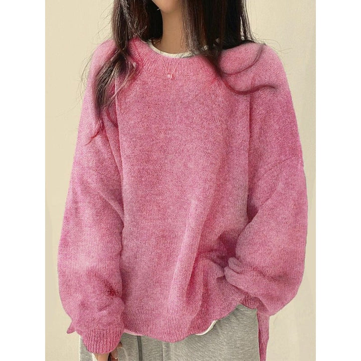 Pull-over ample à col rond - Femme