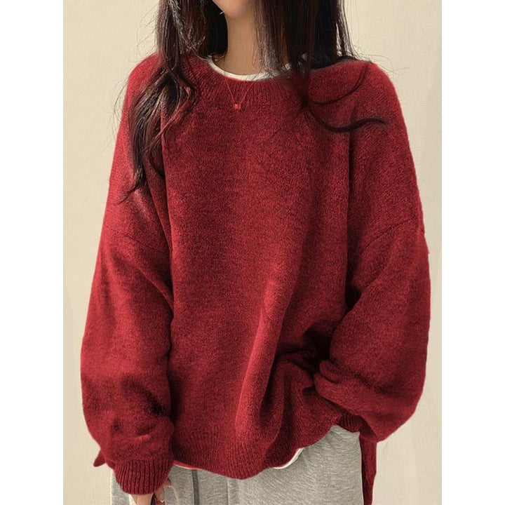Pull-over ample à col rond - Femme