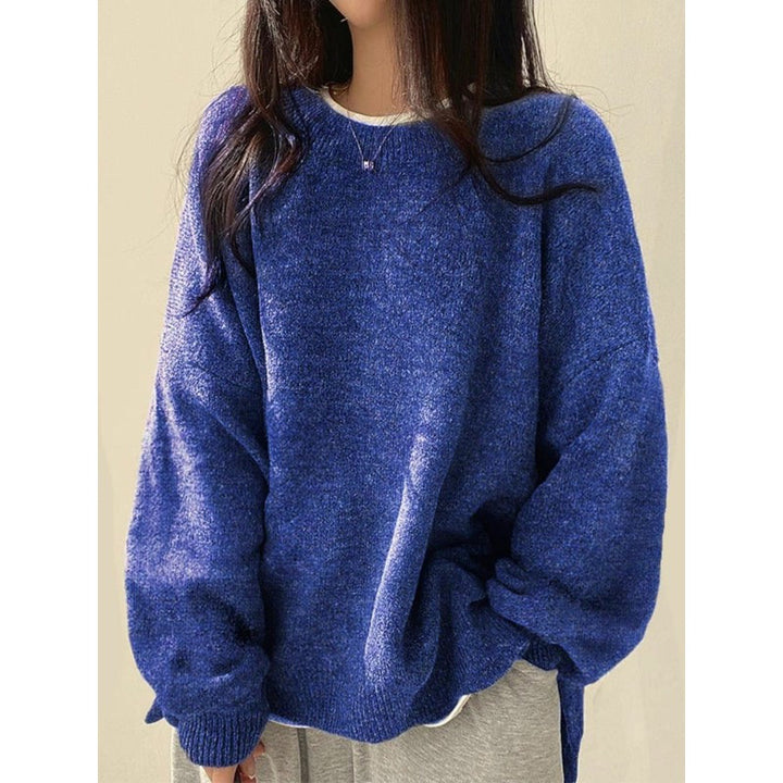 Pull-over ample à col rond - Femme