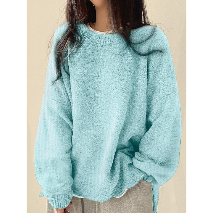 Pull-over ample à col rond - Femme