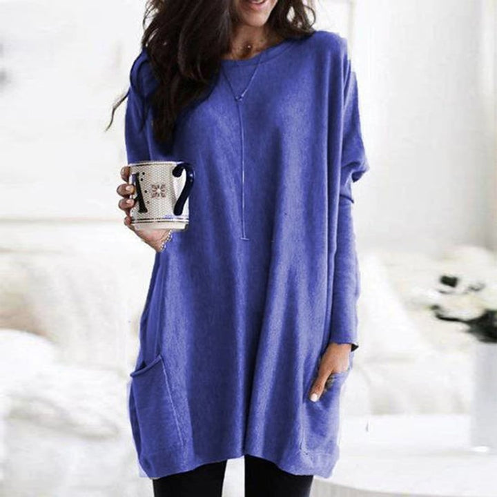 Pull-over femme oversize - Col uni à poches