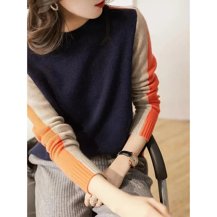 Pull pour femmes à motifs colorés - Col rond et manches longues