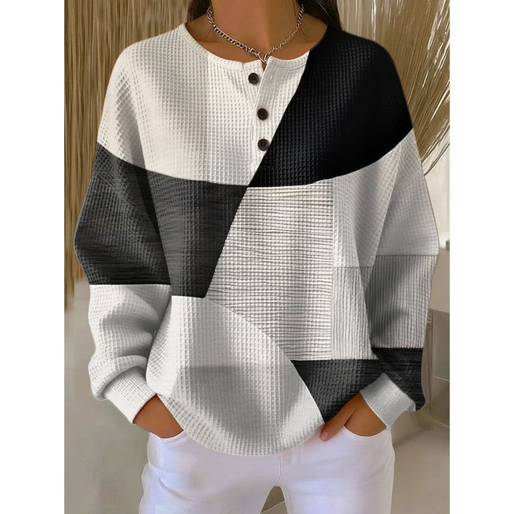 Pullover à col boutonné - Coupe ample et manches longues