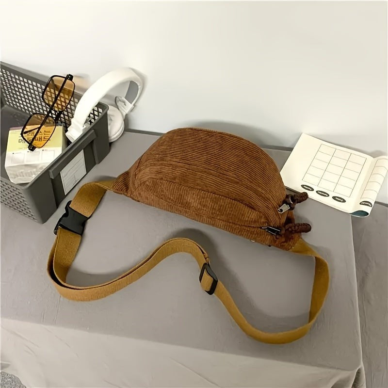 Sac bandoulière côtelé - Couleurs multiples
