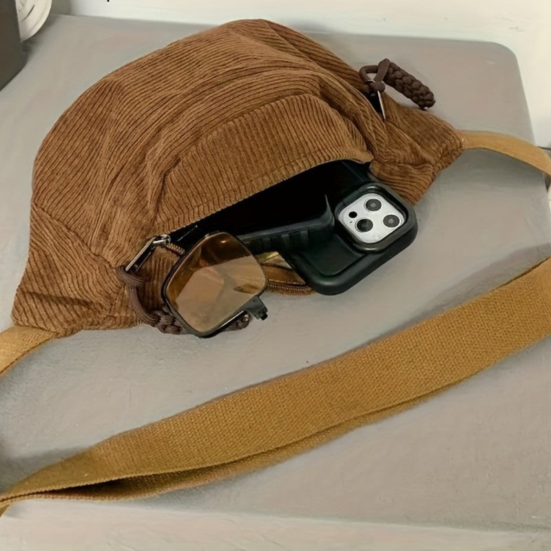 Sac bandoulière côtelé - Couleurs multiples