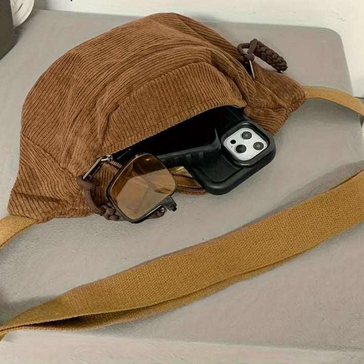 Sac bandoulière côtelé - Couleurs multiples