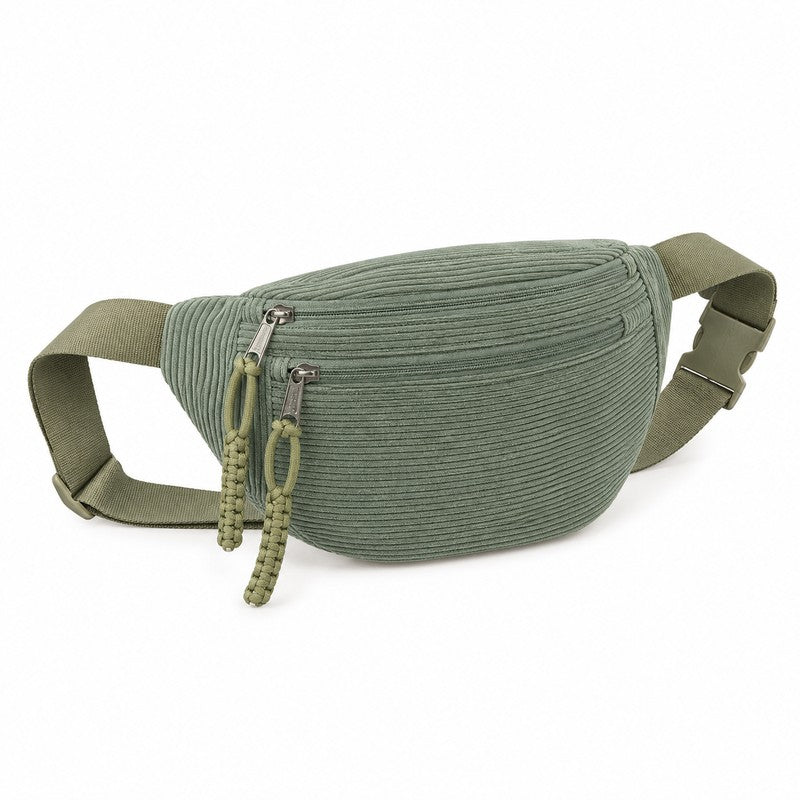 Sac bandoulière côtelé - Couleurs multiples