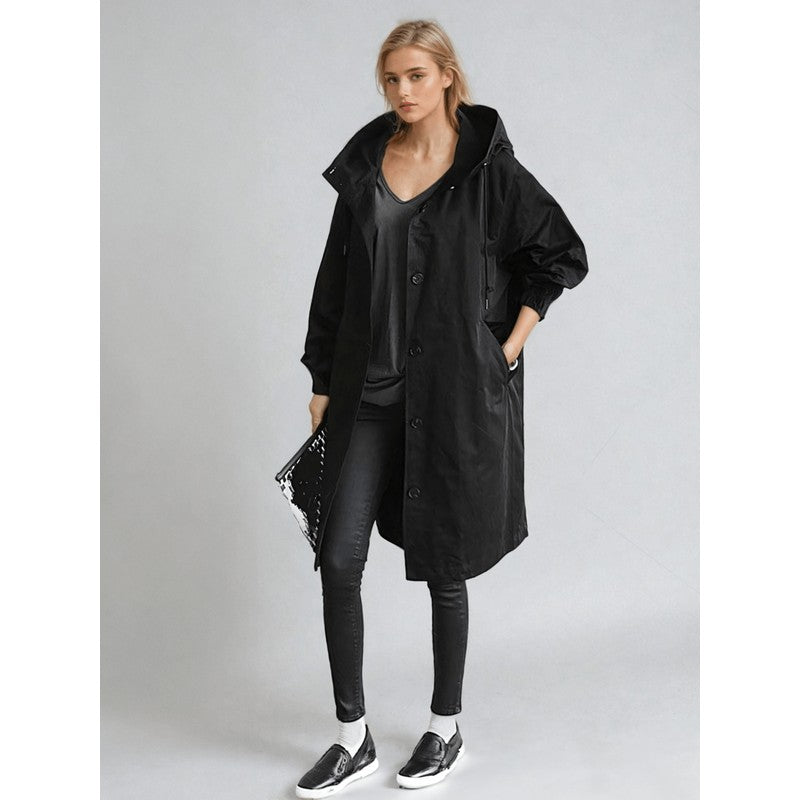 Trench-coat femme oversize à capuche