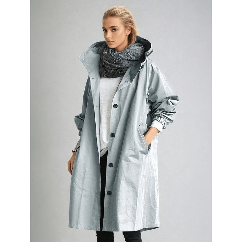 Trench-coat femme oversize à capuche