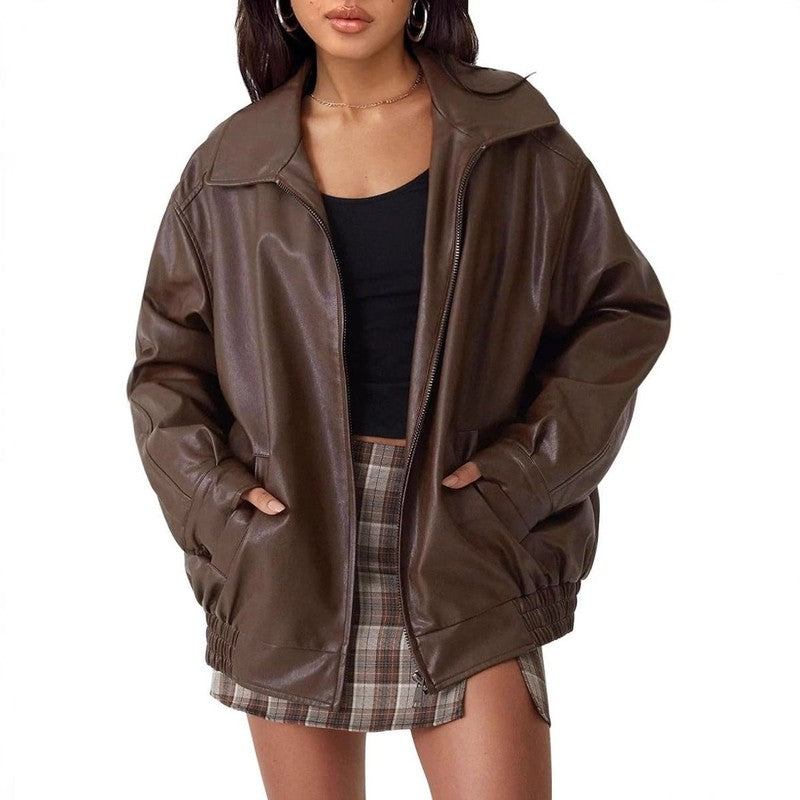 Veste bomber femme oversize - Coupe décontractée