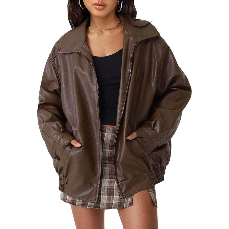 Veste bomber femme oversize - Coupe décontractée