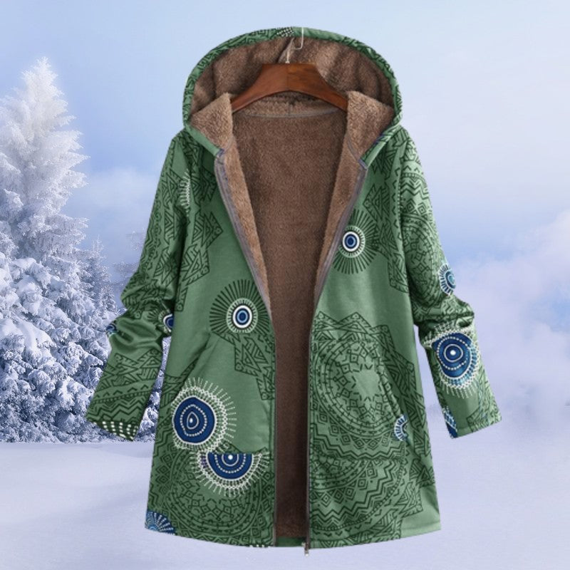 Veste à capuche imprimée - Coupe mi-longue