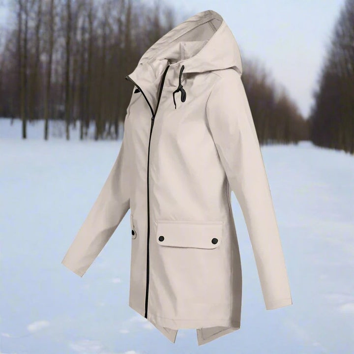 Veste de pluie femme à capuche - Longue coupe ajustable