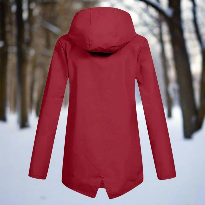 Veste de pluie femme à capuche - Longue coupe ajustable