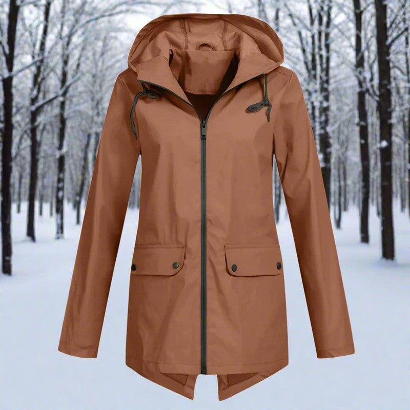 Veste de pluie femme à capuche - Longue coupe ajustable