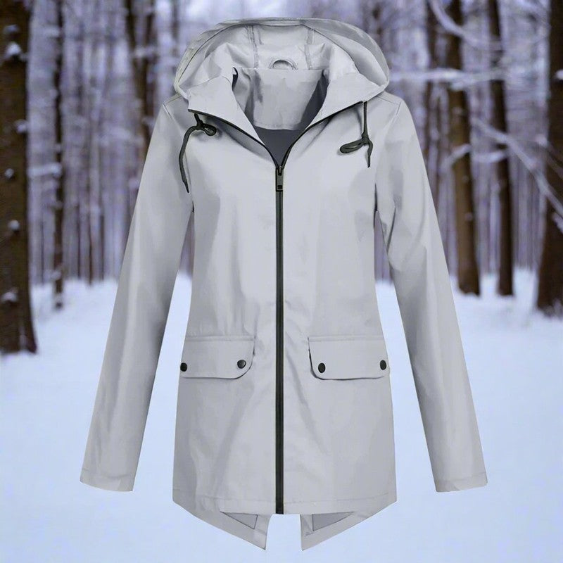 Veste de pluie femme à capuche - Longue coupe ajustable