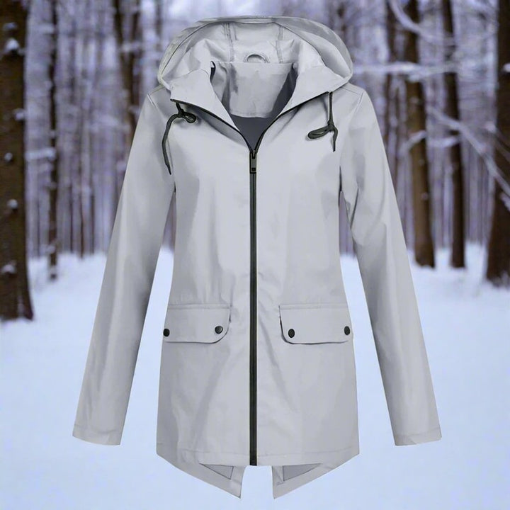 Veste de pluie femme à capuche - Longue coupe ajustable