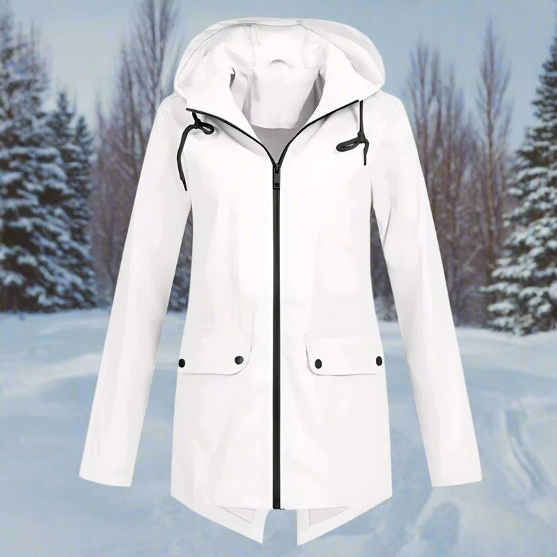 Veste de pluie femme à capuche - Longue coupe ajustable