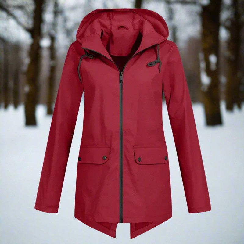 Veste de pluie femme à capuche - Longue coupe ajustable